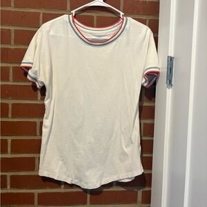 Anthropologie Maeve Multicolor Trim Top